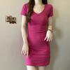 6667 # Foto Real, Precio Real, 40 Hilos Algodón Puro 210g (92 Algodón/8 Spandex) Vestido Falda Ajustada para Mujer