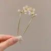 Exquisita y Lujosa Horquilla de Aleación en Forma de U para Fijar y Peinar el Cabello, Horquilla de Perlas y Pedrería para Mujeres