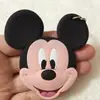 Versión Q Mickey Minnie Cabeza Grande pegamento suave doble cara lindo caricatura llavero pareja llavero de coche colgante de bolsa