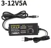 Adaptador de voltagem ajustável 3-12V5A 2A3A10A lâmpada com fonte de alimentação regulação de velocidade motor de escova motor adaptador de energia