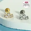 Joias para Piercing de Lábio e Unha de Lábio em Liga de Titânio G23 Argola de Lábio Flor de Unha de Lábio Joias para Lábio Joias com Rosca Interna Brincos de Liga de Titânio