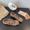 Sapatos Mary Jane Quadrados Marrons Retrô Sapatos de Ballet para Mulheres 2026 Outono Novo Estilo Coreano Estilo Francês Sapatos de Salto Baixo
