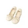 Zapatos Mary Jane Florales con Lazo para Mujer Otoño 2026, Nuevo Estilo Retro de Suela Suave, Adecuados para Faldas, Estilo Ballet Plano
