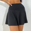 Falda deportiva transpirable europea y americana de corte ajustado, culottes de dos piezas falsas para correr, fitness, tenis, falda de yoga anti-exposición