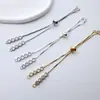 Accesorios para Joyería DIY Chapado en Cobre Oro de 18K Micro-Pavimentado Zirconia Conserva el Color Cremallera Pulsera Ajustable Material para Enhebrar Hecho a Mano