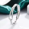 Anillo de Pareja para Mujer Anillo de Lazo Nicho Moderno Fresco Abierto Ajustable Nudo Gemelo Par Sencillo Lujo Ligero