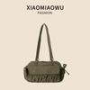 Verão Coreano Nicho Plissado Bolsa Simples Commuter Casual Bolsa All-match Nylon Nova Grande Capacidade Bolsa de Ombro