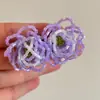 Pendientes Redondos de Flor Colorida Tejidos a Mano Pendientes Frescos de Dopamina Estilo Vacacional Pendientes de Nicho de Gama Alta