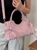 Yue Zi 2026 Verão Nova Moda Versátil Simples Bolsa de Ombro Único Bolsa de Grande Capacidade Cor Sólida Casual Bolsa Transversal