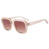Nuevas gafas de sol cuadradas de montura grande para hombre, resistentes al sol, sencillas y combinables, gafas de sol de estilo piloto con diseño de uñas beige para mujer.
