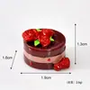 Produto Novo Original Loja de Sobremesas Ursinho Simulação Ursinho Dia dos Namorados Série Rosa Resina 3D Casa de Brinquedo Pequeno Ornamento