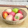 Cesta de bambu cesta redonda de bambu para ovos cesta de pão cesta de frutas trançada cesta de armazenamento de bambu pastoral