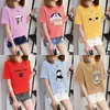 Camiseta Feminina Manga Curta Gola Redonda Estilo Coreano Nova Moda Solta Oversized Meia Manga Top Fonte de Feira Livre Atacado