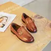 Mocasines de piel de vaca de primera capa para mujer con hebilla, cómodos y no cansados, nuevos zapatos de verano 2026 de tacón bajo sin cordones
