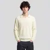 Ropa para Hombre APO Transfronteriza para Hombre Camisa Polo de Punto con Cuello de Gaviota Estilo Old Money para Hombre Suéter Informal Holgado de Manga Larga