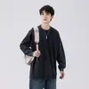Suéteres de Otoño 2024 para Hombre y Mujer Lavados Cuello Redondo Old Li Hanton Calle Principal Americana Algodón Puro Tendencia Parejas