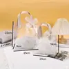 Bolsa Tote Transparente de PVC Margarida Pequena para Lembrancinhas, Doces, Lembrancinhas de Casamento, Bolsa de Embalagem para Presente de Bolo da Lua de Meio Outono, Armazenamento