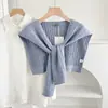 Xale de Tricô para Mulheres, Adequado para Ambientes com Ar Condicionado, Proteção para o Pescoço, Cor Sólida, Ponto Trançado, Versátil, Toque de Luxo, Cachecol de Novo Estilo