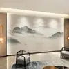 8D Nova Chinoiserie Fundo de TV Tinta Conceito Artístico Paisagem Atmosférica Pintura Tecido de Parede Filme e Televisão Parede Papel de Parede Mural Decorativo Contínuo