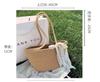 Bolsa de Algodão Tecida Grande Capacidade Bolsa de Ombro Litoral Vazada Bolsa de Mão Bolsa Feminina Transversal Tote Bag Corda de Algodão Palha Tecida