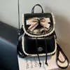 Mochila Retrô Transfronteiriça, Bolsa Escolar Estudantil Feminina Moderna e Casual, Bolsa Balde Popular, Mochila de Viagem Leve de Aparência Sofisticada