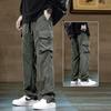Pantalones Crock de Estilo Funcional para Niños Primavera y Otoño Sueltos Rectos Exteriores Montañismo Pierna Ancha Pantalones Casuales para Hombre Russ