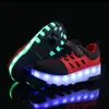 Meninos e meninas de duas rodas heywalk sapatos sapatos de patinação USB fio de carregamento LED padrão de luz crianças sapatos luminosos atacado
