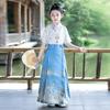 Hanfu de Gama Alta para Niñas Ropa Antigua Estilo Nacional Tesoro de Niña Súper Hada Traje de Falda Cara de Caballo para Cumpleaños Falda Fina de Verano de Manga Corta
