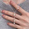 Collar de Plata de Ley S925 con Aguamarina Natural y Perla de Agua Dulce Cadena Elegante Dulce de Clavícula con Estrella de Mar y Concha Fresco y de Moda