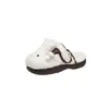 Pantuflas de Algodón para Casa de Suela Gruesa para Mujer, Cálidas, de Punta Cerrada, Pantuflas Esponjosas, Corazón Femenino, Conejito Pequeño de Interior, 2026, Beige, Blanco