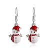 Pendientes de Moda de Peluche de Papá Noel, Muñeco de Nieve, Cervatillo, Pendientes con Diamantes, Pendientes de Árbol de Navidad, Regalo Festivo