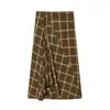 Para Ropa Europea y Americana Femenina Transfronteriza Aliexpress Venta Caliente Moda de Verano Versátil Cuadros Falda con Dobladillo Irregular