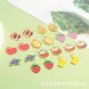 Frutas de Verano Granada Coco Uva Manzana Durian Fresa Accesorios de Aleación de Zinc Collar Llave Joyería