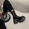 Botines, Botas de Una Sola Capa para Primavera y Otoño, Botas de Jinete, Botas Altas para Mujer, Botas Altas, Botas de Suela Gruesa Pequeñas