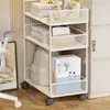 Rack de Armazenamento Sob a Mesa, Estante Pequena ao Lado da Mesa, Carrinho de Mesa Removível com Rodas para Chão, Estante para Armazenamento de Livros