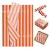 Papel de Seda Rayado Naranja Wx398 17g Papel de Regalo Dulces a Prueba de Humedad Tira de Papel Decorativo Papel Perlado