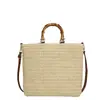 Bolsa de Praia de Verão, Bolsa de Mão Casual e Estilosa, Bolsa de Praia para Férias na Costa, Bolsa de Palha Tecida Francesa de Grande Capacidade