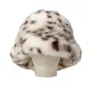 Sombrero de Pescador Tie-Dye Colorido Peludo para Otoño e Invierno para Mujer, Sombrero de Cubo de Piel Sintética Gruesa y Cálida de Pelo de Zorro con Protección para los Oídos