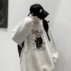 Suéter de Cuello Redondo para Hombre Primavera y Otoño Marca de Moda Estampado de Oso Manga Larga Top Estilo Hong Kong Suelto Casual Talla Grande Jersey Chaqueta