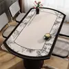 Mantel Individual Oval para Mesa de Comedor Estilo Francés, Impermeable, Resistente al Aceite, No Lavable, Blanco y Negro, Estilo Simple, Lujo Ligero, Sensación de Alta Gama, Mantel Redondo