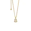 [56] Comercio exterior cobre chapado en oro en stock accesorios elegante con natural escama de mariposa Ruyi calabaza collar para clavícula