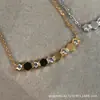 Collar de Panal Shangmei Cuentas de la Suerte Lujo Ligero Oro Rosa de 18K Colgante de Cintura Delgada Tamaño Grande Incrustado con Diamantes Oro Color Platino para Mujer