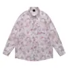 Camisas de Manga Larga con Diseño Floral Jacquard Retro Nuevo Otoño 2025 para Hombres y Mujeres Camisas Holgadas Perezosas con Borlas