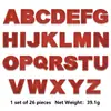 Suministro transfronterizo de parches bordados de letras y números en inglés color rojo brillante con adhesivo termofusible para decoración de ropa y sombreros