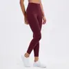 Leggings de Yoga Esportivo Feminino com Cintura Alta, Levanta Bumbum, Comprimento Nove Pontos, Tecido Fleece Escovado, Respirável, Secagem Rápida, Calça de Base para Uso Externo no Outono