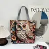 Bolsa Nova de Outono Transfronteiriça Estilo Étnico Borboleta Bordada Estéreo 3D Bolsa de Lona Bolsa Tote Grande Bordada Artesanal Feminina