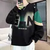 Sudadera nueva de cuello redondo 2026, marca de moda estilo Hong Kong, retro americano otoño e invierno, estilo primavera y otoño, sensación de alta gama, manga larga sin capucha