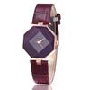 Elegante Reloj de Pulsera para Mujer con Forma de Rombo y Cristal de Prisma con Incrustaciones de Diamantes, Correa de Cuero, Reloj de Cuarzo, Disponible para Dropshipping