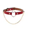 Collar Rojo Ankora Esclava Macho Pequeña Cadena de Cuello de Cuero para Provocar Correa K8K9 Collar Cadena para Clavícula Dropshipping