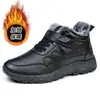 Botas de inverno de algodão transfronteiriças masculinas para meia-idade e idosos, impermeáveis, quentes, forradas com lã, botas de neve, estilo Old Beijing, para exterior, com sola grossa, sapatos de algodão grandes masculinos